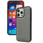 For iPhone 16 Pro Max Cowhide Texture Back Cover Phone Case(Grey)