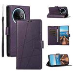 For vivo Y39 5G PU Genuine Leather Texture Embossed Line Phone Case(Purple)
