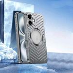 For iPhone 16 Cooling MagSafe Magnetic Metal Phone Case(Grey)