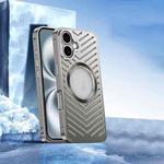 For iPhone 16 Cooling MagSafe Magnetic Metal Phone Case(Titanium)