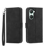 For vivo Y03 Dierfeng Dream Line TPU + PU Leather Phone Case(Black)