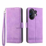 For vivo V60 5G Dierfeng Dream Line TPU Hybrid PU Leather Phone Case(Purple)