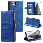 For iPhone 7 / 8 / SE 2022 Simple 6-Card Wallet Leather Phone Case(Blue)