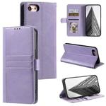 For iPhone 7 / 8 / SE 2022 Simple 6-Card Wallet Leather Phone Case(Purple)