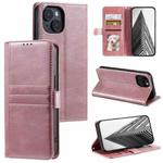 For iPhone 13 mini Simple 6-Card Wallet Leather Phone Case(Rose Gold)