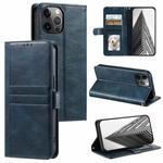 For iPhone 12 Pro Max Simple 6-Card Wallet Leather Phone Case(Navy Blue)