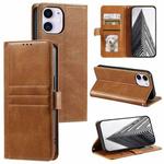For iPhone 12 mini Simple 6-Card Wallet Leather Phone Case(Brown)