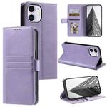 For iPhone 12 mini Simple 6-Card Wallet Leather Phone Case(Purple)