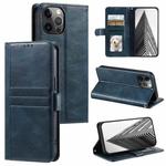 For iPhone 11 Pro Max Simple 6-Card Wallet Leather Phone Case(Navy Blue)