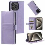 For iPhone 16 Pro Max Simple 6-Card Wallet Leather Phone Case(Purple)