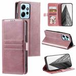 For Xiaomi Redmi Note 12 4G Simple 6-Card Wallet Leather Phone Case(Rose Gold)