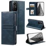 For Xiaomi Redmi Note 12S Simple 6-Card Wallet Leather Phone Case(Navy Blue)