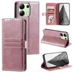 For Xiaomi Redmi Note 13 4G Simple 6-Card Wallet Leather Phone Case(Rose Gold)