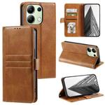 For Xiaomi Redmi Note 13 4G Simple 6-Card Wallet Leather Phone Case(Brown)