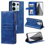 For Xiaomi Redmi Note 13 Pro 5G Simple 6-Card Wallet Leather Phone Case(Blue)