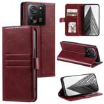 For Xiaomi 13T / 13T Pro Simple 6-Card Wallet Leather Phone Case(Wine Red)