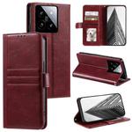 For Xiaomi 14 Simple 6-Card Wallet Leather Phone Case(Wine Red)