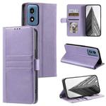 For Motorola Moto G Play 2024 Simple 6-Card Wallet Leather Phone Case(Purple)