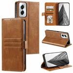 For Motorola Moto G Power 2024 Simple 6-Card Wallet Leather Phone Case(Brown)