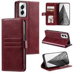 For Motorola Moto G Power 2024 Simple 6-Card Wallet Leather Phone Case(Wine Red)