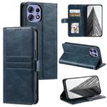 For Motorola Edge 50 Pro Simple 6-Card Wallet Leather Phone Case(Navy Blue)