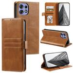 For Motorola Edge 50 Pro Simple 6-Card Wallet Leather Phone Case(Brown)