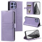 For Motorola Edge 50 Pro Simple 6-Card Wallet Leather Phone Case(Purple)