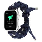 For Apple Watch SE 2023 44mm Screw Nut Braided Paracord Watch Band(Blue)