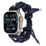 For Apple Watch Ultra 49mm Screw Nut Braided Paracord Watch Band(Blue)