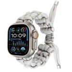 For Apple Watch Ultra 49mm Screw Nut Braided Paracord Watch Band(White)