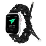 For Apple Watch Series 7 45mm Screw Nut Braided Paracord Watch Band(Black)