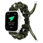 For Apple Watch Series 6 40mm Screw Nut Braided Paracord Watch Band(Green)