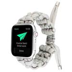 For Apple Watch Series 5 40mm Screw Nut Braided Paracord Watch Band(White)