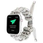 For Apple Watch Series 2 38mm Screw Nut Braided Paracord Watch Band(White)