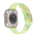 For Apple Watch SE 2023 44mm Jelly Color Dots Liquid Silicone Watch Band(Green)