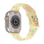 For Apple Watch Series 9 45mm Jelly Color Dots Liquid Silicone Watch Band(Yellow)