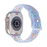 For Apple Watch Series 8 45mm Jelly Color Dots Liquid Silicone Watch Band(Sky Blue)