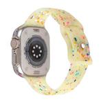 For Apple Watch Series 7 45mm Jelly Color Dots Liquid Silicone Watch Band(Yellow)