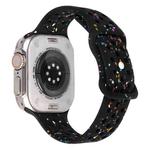 For Apple Watch Series 4 44mm Jelly Color Dots Liquid Silicone Watch Band(Black)