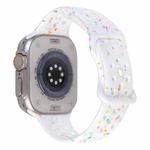 For Apple Watch Series 2 42mm Jelly Color Dots Liquid Silicone Watch Band(White)