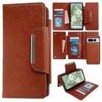 For Google Pixel 7 Pro Multifunctional 7-Card Wallet Leather Phone Case(Brown)