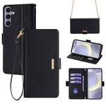 For Samsung Galaxy S24 5G Crossbody Chain Leather Phone Case(Black)