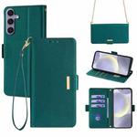 For Samsung Galaxy S24 5G Crossbody Chain Leather Phone Case(Green)