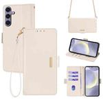 For Samsung Galaxy S23 FE 5G Crossbody Chain Leather Phone Case(White)