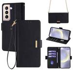 For Samsung Galaxy S22+ 5G Crossbody Chain Leather Phone Case(Black)