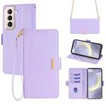 For Samsung Galaxy S21 5G Crossbody Chain Leather Phone Case(Purple)