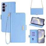 For Samsung Galaxy A25 5G Crossbody Chain Leather Phone Case(Blue)