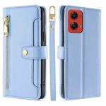 For Motorola Moto G Stylus 5G 2024 Sheep Texture Cross-body Zipper Wallet Leather Phone Case(Blue)