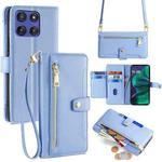 For Motorola Moto G Stylus 5G 2025 Sheep Texture Cross-body Zipper Wallet Leather Phone Case(Blue)