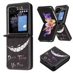 For Samsung Galaxy Z Flip5 Colored Drawing Pattern PU + PC Shockproof Phone Case(Smirk)